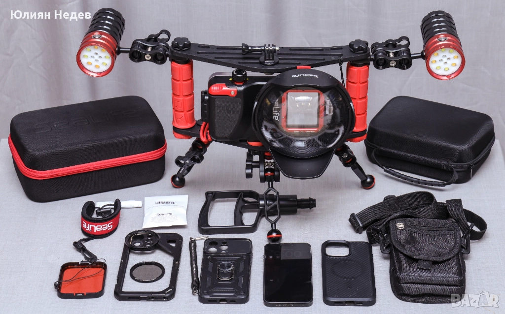 ПРОДАВА СЕ КОМПЛЕКТ ЗА ПОДВОДНО СНИМАНЕ ЗА СМАРТФОН, снимка 1
