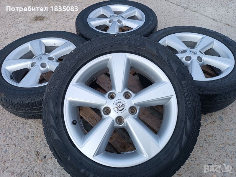 Лети джанти 17ки 5х114.3 Nissan+летни гуми 215/60/17 Pirelli, снимка 1