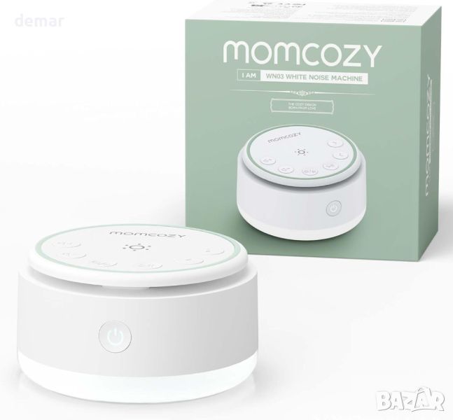 Momcozy Машина за бял шум за бебе с 20 изглаждащи звука за сън със сензорна светлина, снимка 1