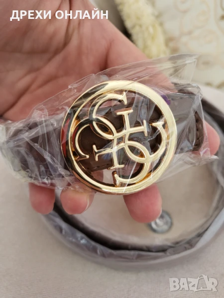 Кафяв колан по модел на Guess, снимка 1