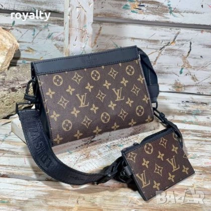 Louis Vuitton Мъжка Кожена Чанта + Портмоне , снимка 1