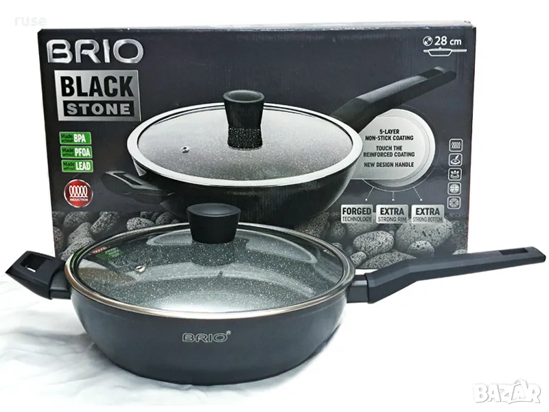 НОВИ! Алуминиев Дълбок тиган с капак Ø 28 см, снимка 1