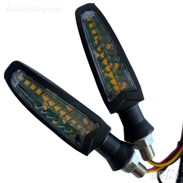 Мигачи мото Automat,  С бягащ мигач, LED, 12V, снимка 1