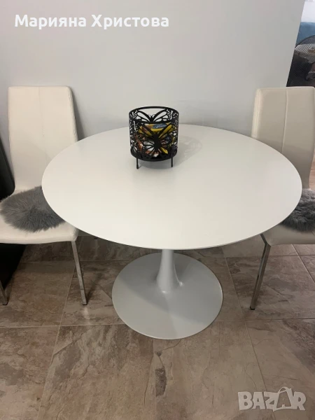 Бяла кръгла маса, снимка 1