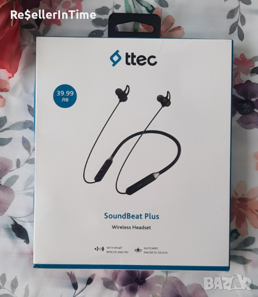 Безжични Слушалки, TTEC SoundBeat Plus Handsfree Bluetooth, Черен, снимка 1