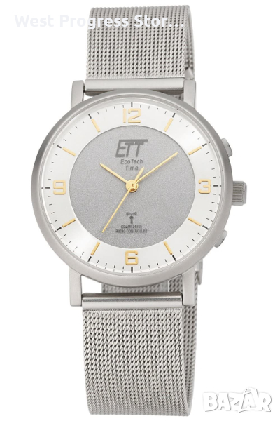 ETT Соларен Дамски аналогов часовник с каишка от неръждаема стомана, снимка 1
