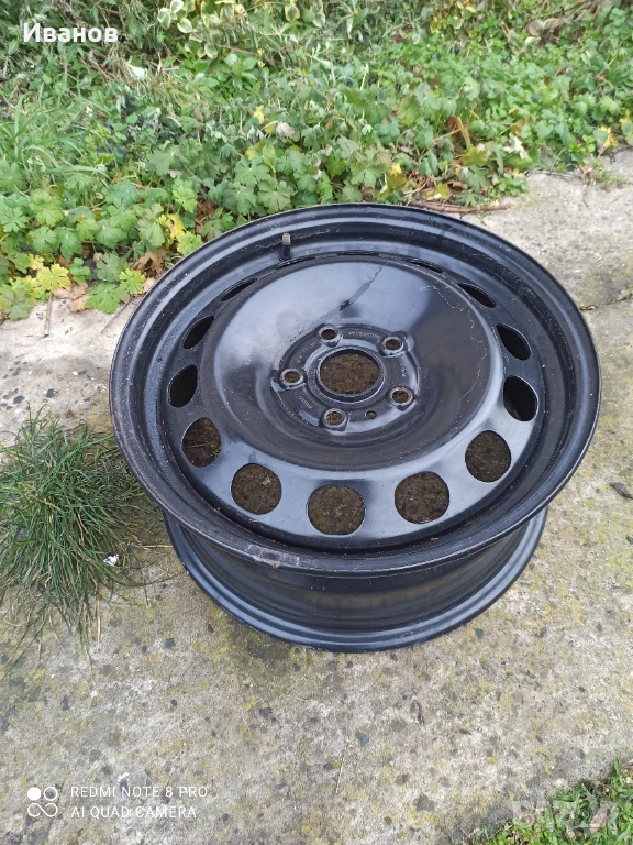 Една джанта желязна 5по112 тоуран,голф5,нова, снимка 1