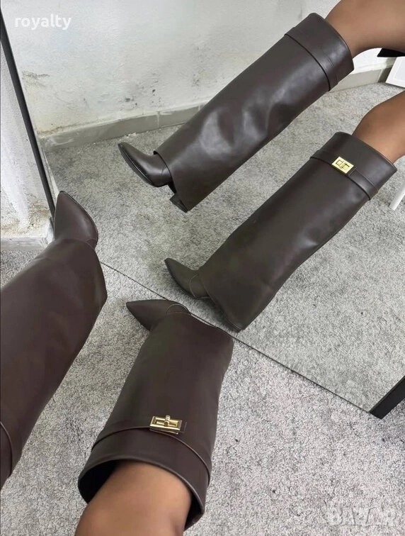 Ботуши на Ток - Тъмнокафява Кожа, снимка 1