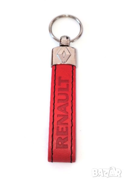 Автомобилен кожен ключодържател / за Renault Рено / червен цвят / стилни елегантни авто аксесоари, снимка 1