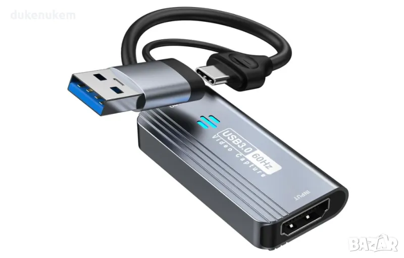 НОВA! 4K HDMI към USB/USB C 3.0 Video Capture Card 1080P 60FPS , снимка 1