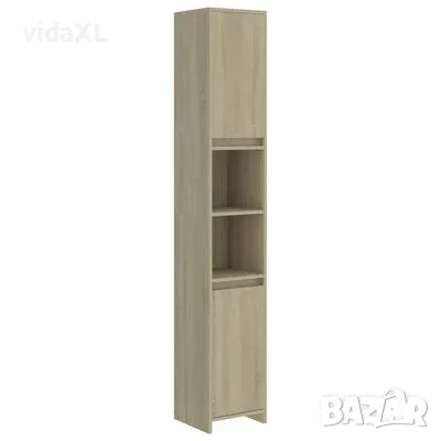 vidaXL Шкаф за баня, бетонно сив, 30x30x183,5 см, инженерно дърво（SKU:802673）, снимка 1