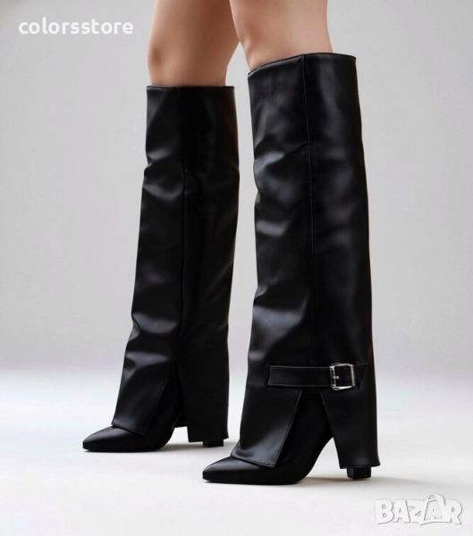 Ботуши на ток - черна кожа - KD250 , снимка 1
