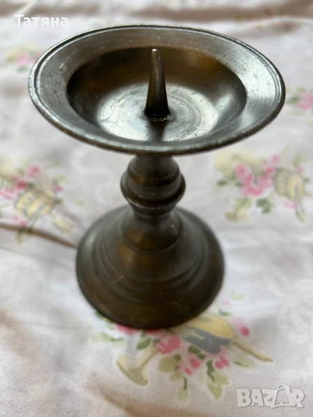 Свещник от калай винтидж, снимка 1