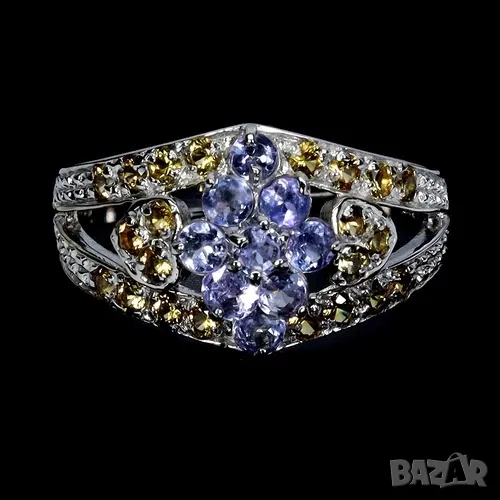 925 сребърен пръстен с танзанит, подходящ за подарък, снимка 1