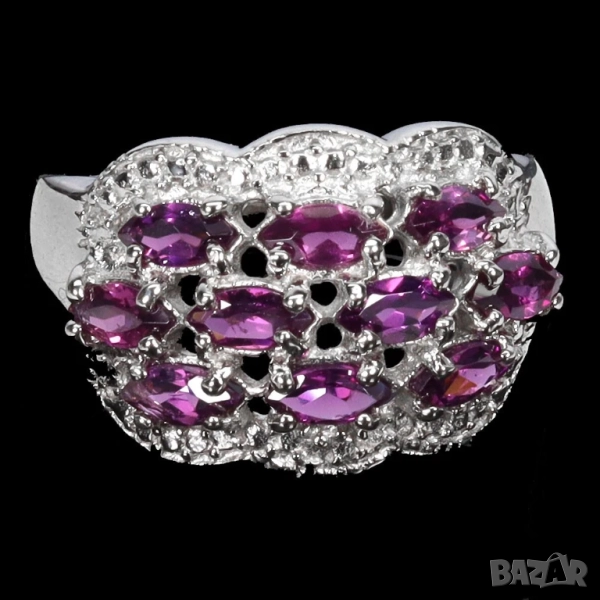 925 сребърени пръстени с родолит гранат, огнен опал, сапфир, танзанит смарагд , снимка 1