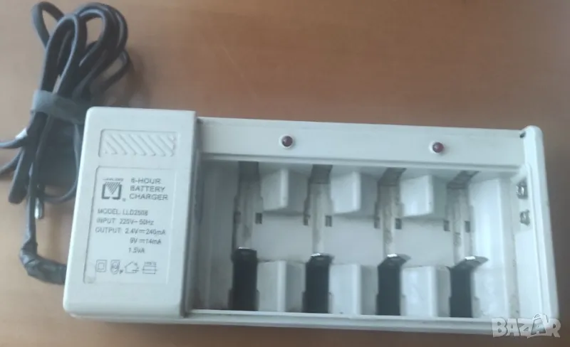 зарядно за NI-CD+NI-MH(1,2V) вид ААА+АА+КR14+HR14+KR20+HR20,NI-CD(9V) вид 6f22=15лв, снимка 1