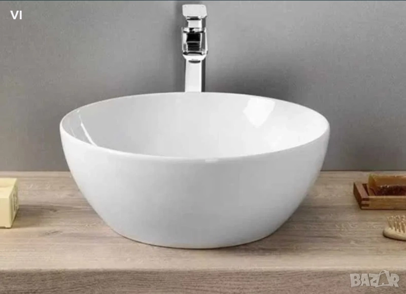 Нова мивка от антибактериален емайл и порцелан за монтаж в/у плот, снимка 1