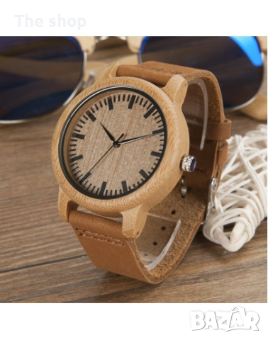 Страхотен дървен часовник Arashiyama Bamboo (005), снимка 2 - Луксозни - 44988785