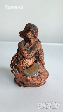 "Трите мъдри маймуни"( 4 см ), бронзова миниатюра и касичка маймунка( 12 см). , снимка 5 - Статуетки - 52978347