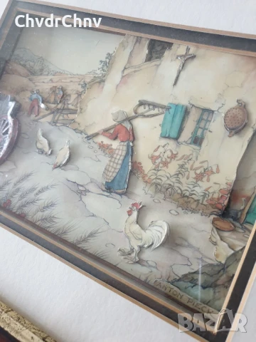 Anton Pieck 3D картина/2бр детски релефни картини/дървена рамка 30x24см, снимка 10 - Картини - 51054994