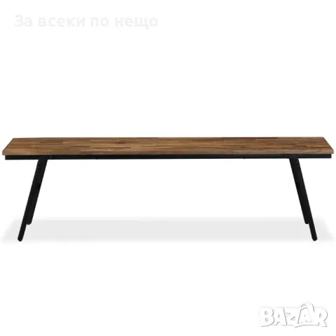 Пейка от регенерирано тиково дърво и стомана, 160х35х45 см Код P407, снимка 10 - Градински мебели, декорация  - 50057674