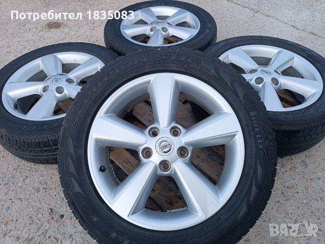 Лети джанти 17ки 5х114.3 Nissan+летни гуми 215/60/17 Pirelli, снимка 1 - Гуми и джанти - 46490953