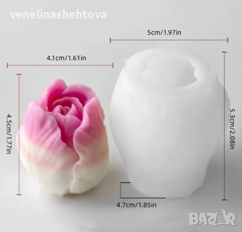 3D разцъфнало лале силиконов молд форма за свещи гипс сапун смола фондан за декорация на торта 