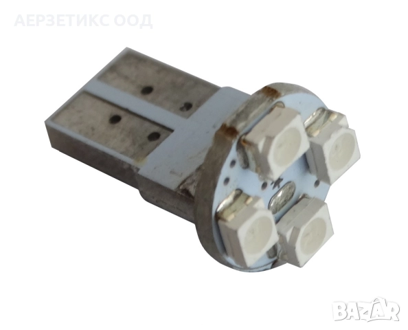 Крушка T10 W5W Зелена 12V 4LED SMD