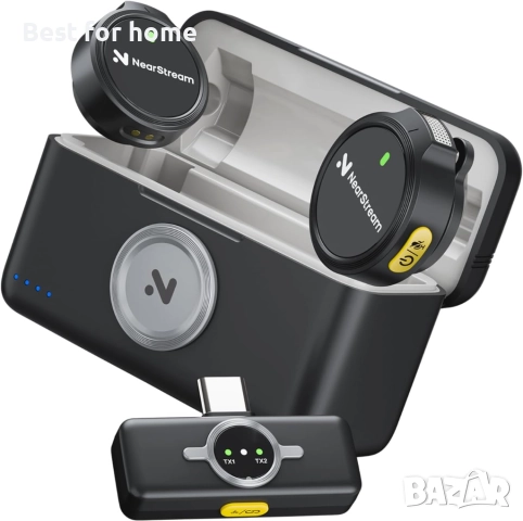 Безжични микрофони NearStream Lavalier за iPhone/Android/PC.