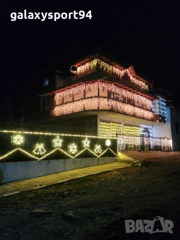 Бяла Светеща завеса 37метра х 60см с Флаш Ефект тип Висулка, снимка 2 - Лед осветление - 51645416