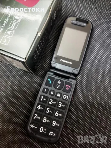 Мобилен телефон за възрастни хора Panasonic KX-TU446, един порт за SIM, 2G, български език, снимка 7 - Други - 47199103