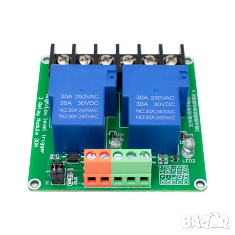 2-посочен 30A релеен модул за високо и ниско ниво, 5V интелигентен домашен PLC контролер за автомати, снимка 4 - Друга електроника - 53908620