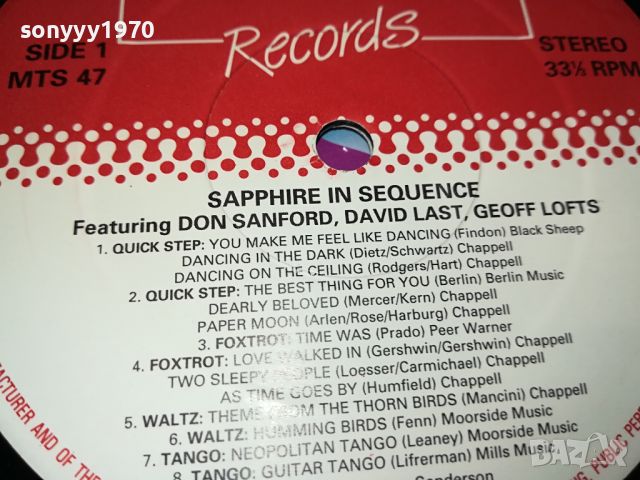 SAPPHIRE-ПЛОЧА ВНОС ENGLAND 2804241010, снимка 14 - Грамофонни плочи - 45490865