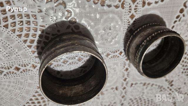 Вехториански сребърни салфетници, снимка 3 - Антикварни и старинни предмети - 45535027