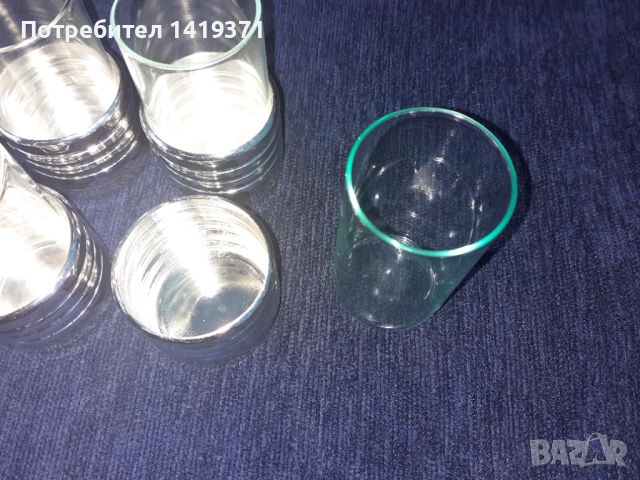 Ретро комплет от 6 малки чашки / чаши за алкохол / ракия с метална основа, снимка 3 - Чаши - 45607408