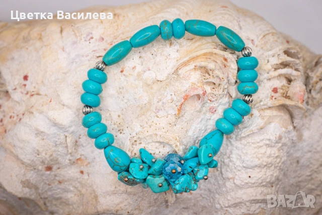 Гривна от полускъпжценни камъни, снимка 4 - Гривни - 53723547