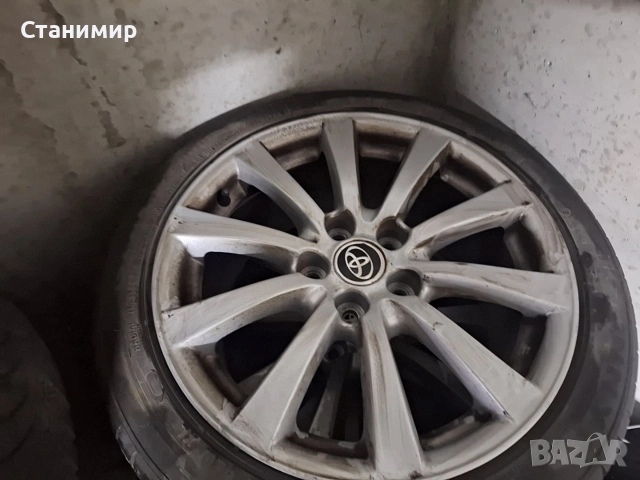 Оригинални Тойота 17-ки 5/114.3 прахово боядисани с гуми., снимка 7 - Гуми и джанти - 53711885