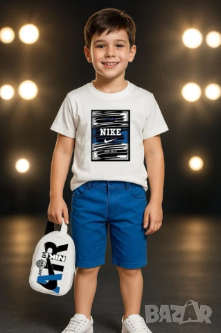 Детски комплект Тениска, панталонки и чантичка nike