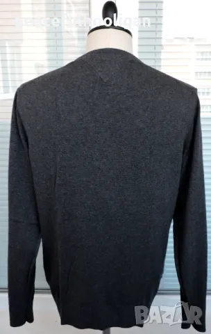 Tommy Hilfiger Men`s Grey Cotton Cashmire Long Sleeve Round Neck Jumper Size L, снимка 9 - Пуловери - 48455418