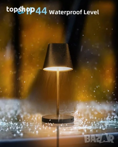 Quntis Акумулаторна безжична настолна LED лампа с възможност за димиране с докосване, черна, снимка 5 - Настолни лампи - 50569496