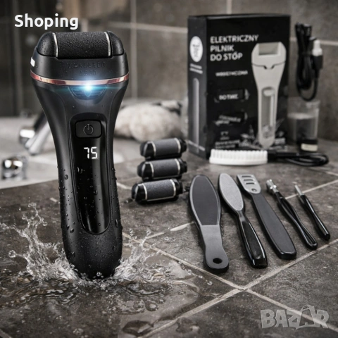 Електричска пила за крака - пълен комплект за базов педикюр, снимка 10 - Електрически пили за пети - 53644297