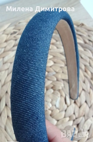 Диадеми от деним с възел / Диадема от деним с дунапрен , снимка 16 - Аксесоари за коса - 48940978