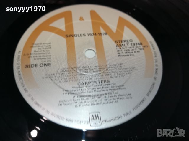 SOLD-THE CARPENTERS-ВНОС ENGLAND 1805241700, снимка 6 - Грамофонни плочи - 45795575