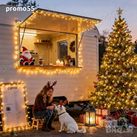 Коледна Светлинна Верига 50м с 250 Диода в Три Цвята Коледна Декорация, снимка 6 - Декорация за дома - 52324240