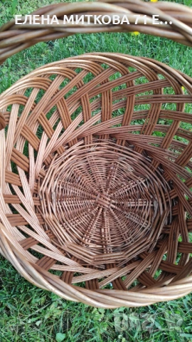 Голяма и дълбока ратанова кошница, снимка 3 - Антикварни и старинни предмети - 54259084