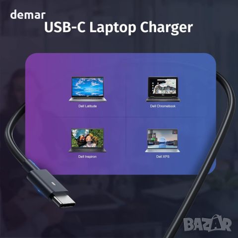 65W 45W USB C зарядно за лаптоп Dell, снимка 3 - Друга електроника - 46789868