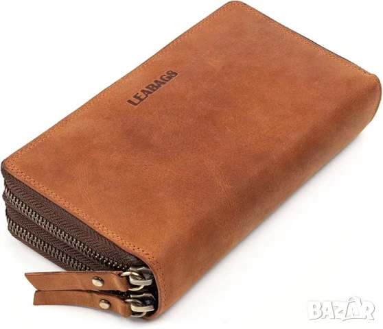 Дамски кожен портфейл LEABAGS с RFID защита, XXL портфейл, 29 слота за карти, снимка 5 - Портфейли, портмонета - 50987471
