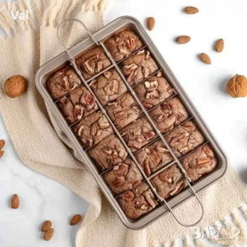 Форма за печене с разделители – 18 равни порции, незалепващо покритие и перфектни сладкиши у дома, снимка 4 - Форми - 53050969