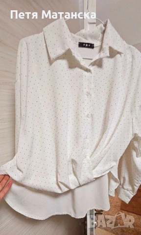 Дамски риза с камъчета, универсален размер , снимка 2 - Ризи - 53586173