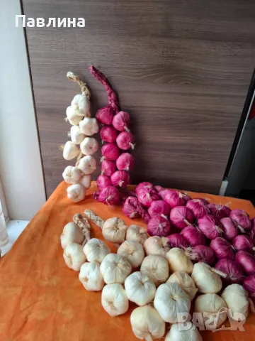 Изкуствен чесън и лук, снимка 3 - Декорация за дома - 50211683